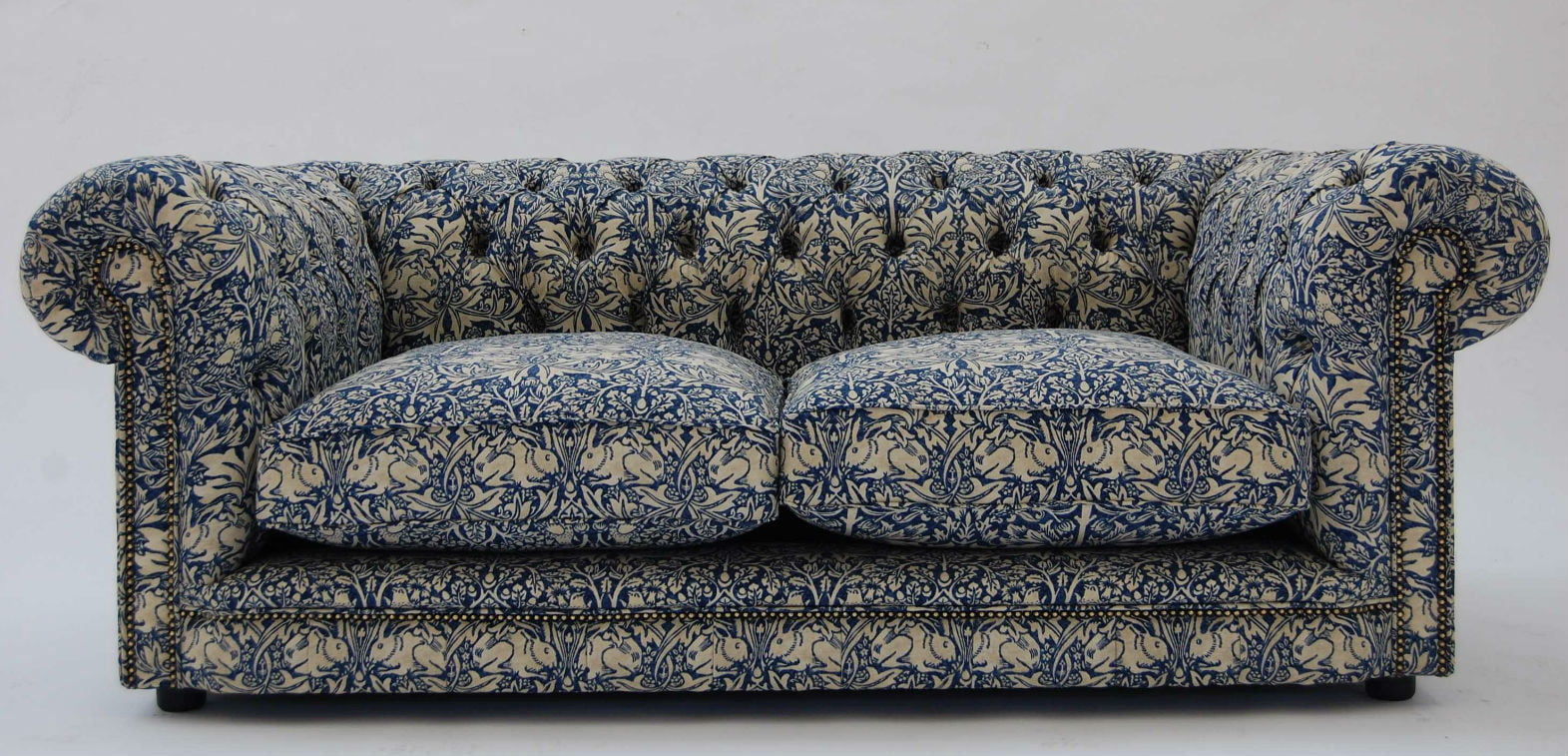 Linen chesterfield sofa