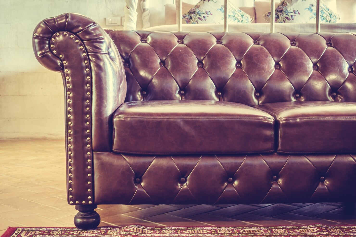 leather brown sofa