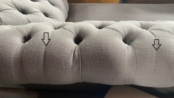 Belchamp 2 Seat Chesterfield Sofa - LF1961FR 126 Graphite Fabric