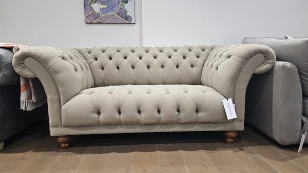 Goodwood 2-Seat Chesterfield Sofa - Verde Mouse Cotton (Price Band B) - Image 2