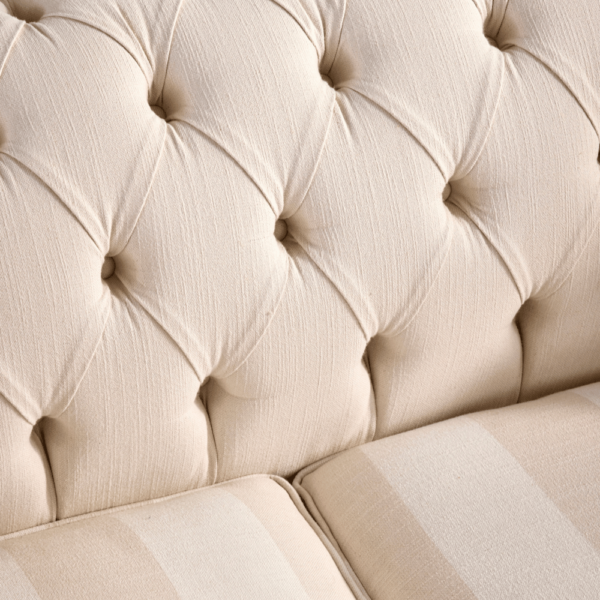 Hampton 3 Seat Chesterfield -  In Bespoke Linen Fabric - Image 2