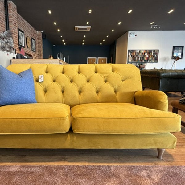 Photo of Hardwick Medium Chesterfield Sofa – Amalfi Ochre Velvet