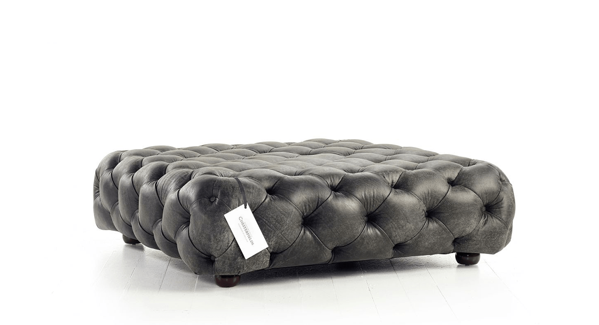 Grey deals chesterfield stool