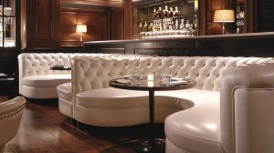 corner chesterfield sofas in restaurant