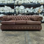 Harewood 3 Seater Chesterfield Sofa - Florence Castagna Leather