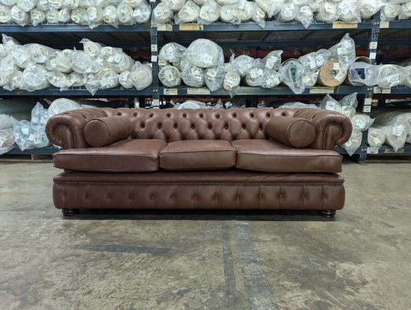 Harewood 3 Seater Chesterfield Sofa - Florence Castagna Leather