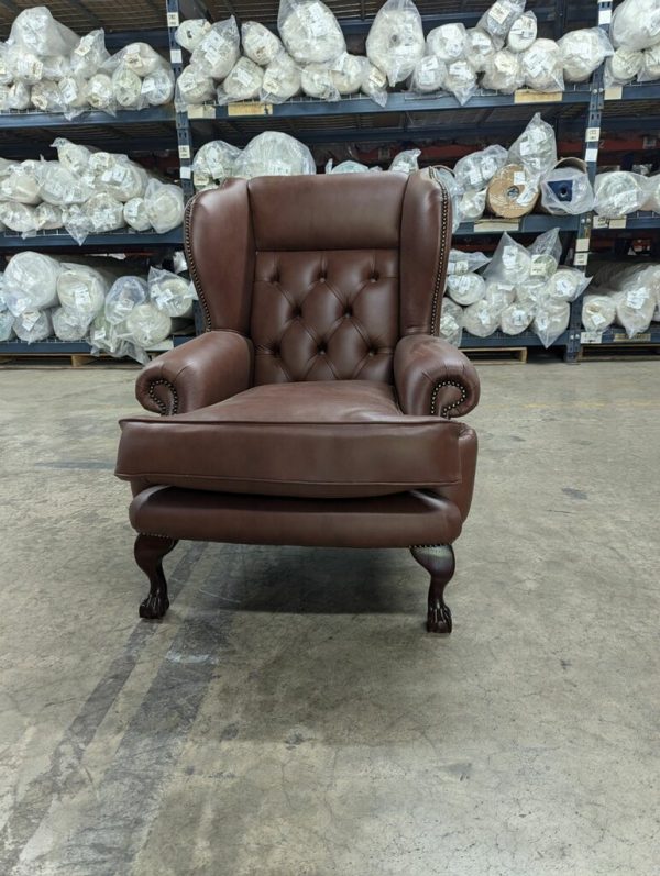 Osborne Chesterfield Wing Chair - Florence Castagna Leather