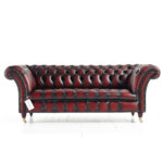 Blenheim 3 Seater Chesterfield Sofa - Antique Red Lea