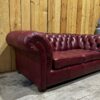 Wandsworth 2 Seat Chesterfield Sofa - Old English Burgundy (Band B) - Image 8