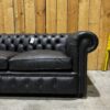 UK STOCK - London 2 Seater Chesterfield Sofa - Dune Charcoal Leather - Image 8