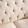 UK Stock - Bespoke Hampton 3 Seat Chesterfield  -  Striped Linen - Image 3