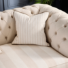 UK Stock - Bespoke Hampton 3 Seat Chesterfield  -  Striped Linen - Image 4