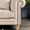 UK Stock - Bespoke Hampton 3 Seat Chesterfield  -  Striped Linen - Image 5