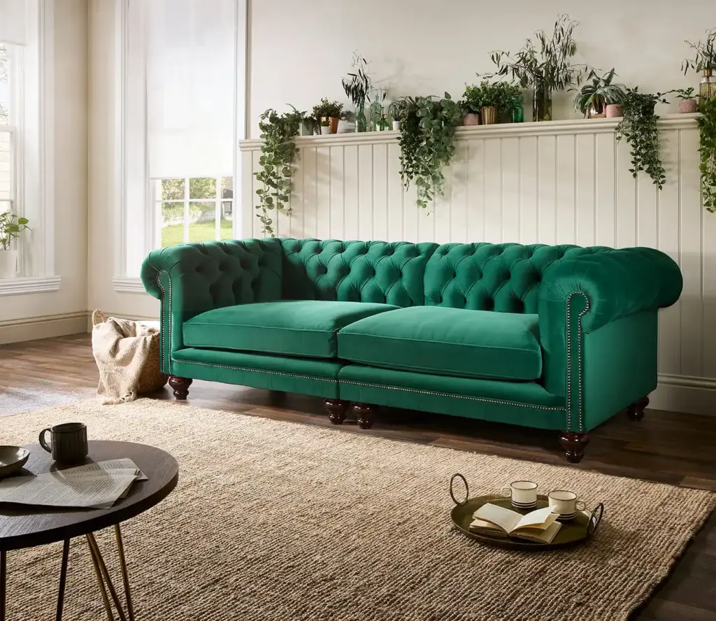 Velvet sofas living room