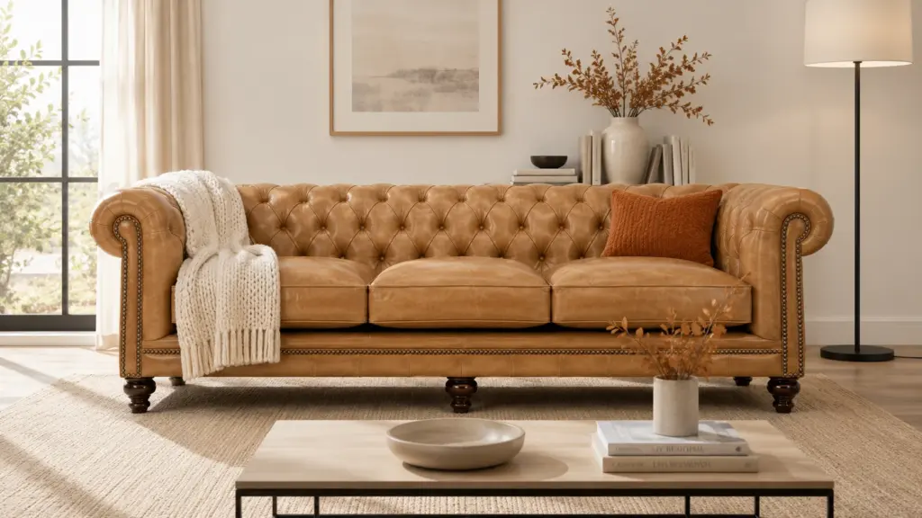 Chesterfield sofa living room fall